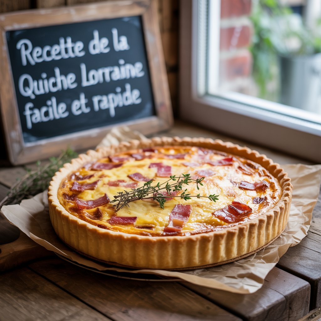 Quiche Lorraine traditionnelle bien dorée, recette facile
