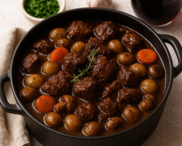 Bœuf Bourguignon Traditionnel – Recette Française Authentique et Savoureuse